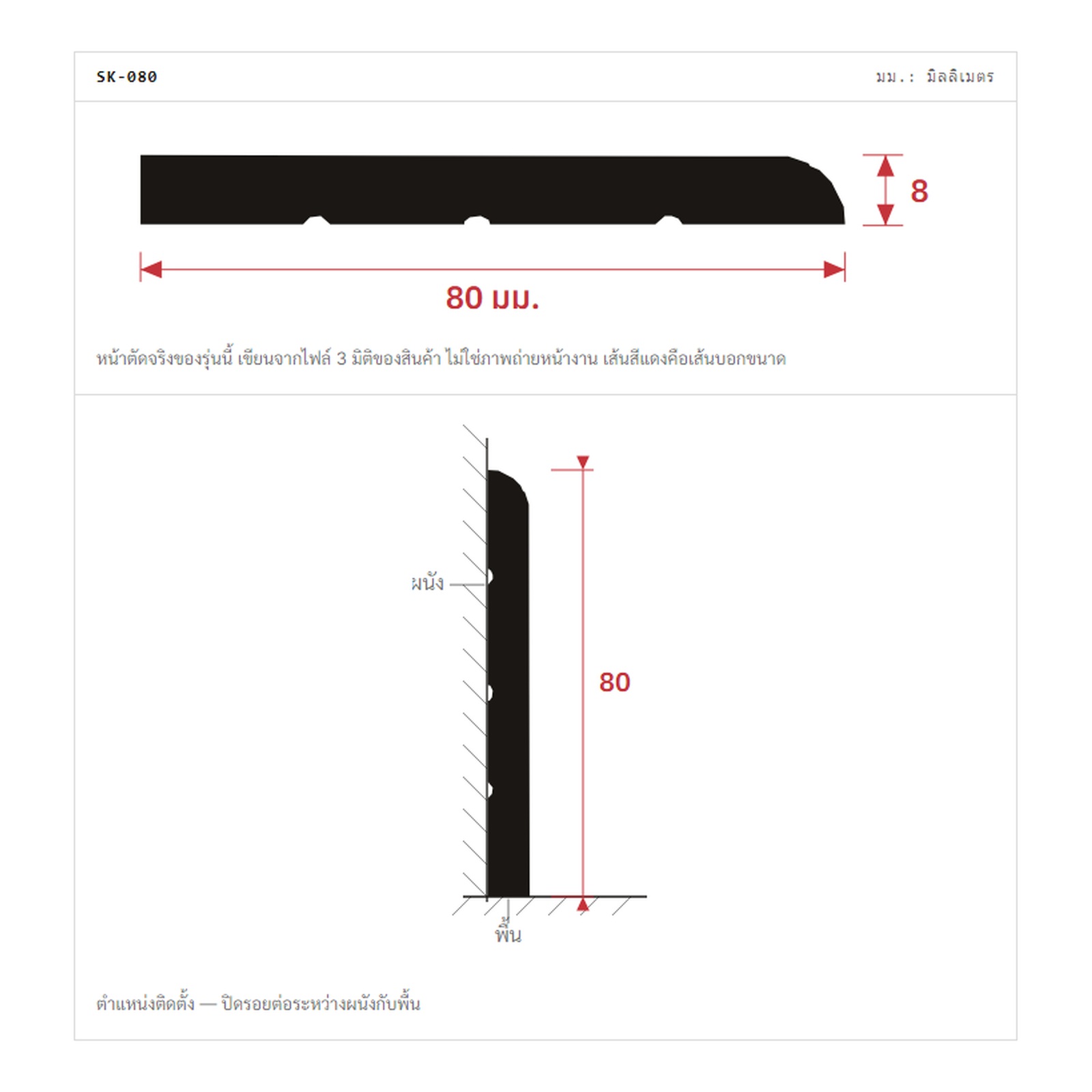 SK-080 cross-section, 80x8 mm